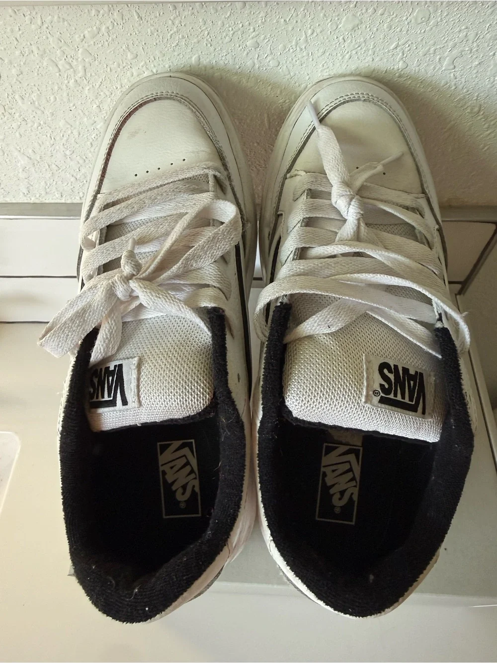 Vans White and Black Kids Low-Top Skate Sneakers